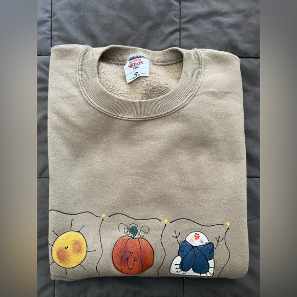 Jerzees Sweaters - Vintage 90’s Jerseys Tan Super Sweatshirt